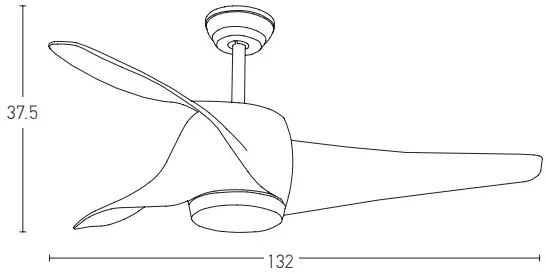 Ανεμιστήρας Οροφής 132cm με Φως και Τηλεχειριστήριο καφέ