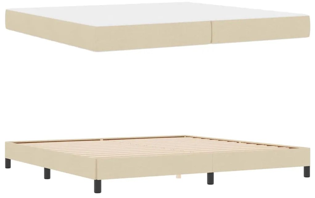 vidaXL Κρεβάτι με ελατήρια με στρώμα Κρεμ 200 x 200 cm ύφασμα
