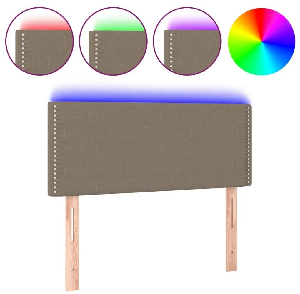 Κεφαλάρι Κρεβατιού LED Taupe 90x5x78/88 εκ. Υφασμάτινο - Μπεζ-Γκρι
