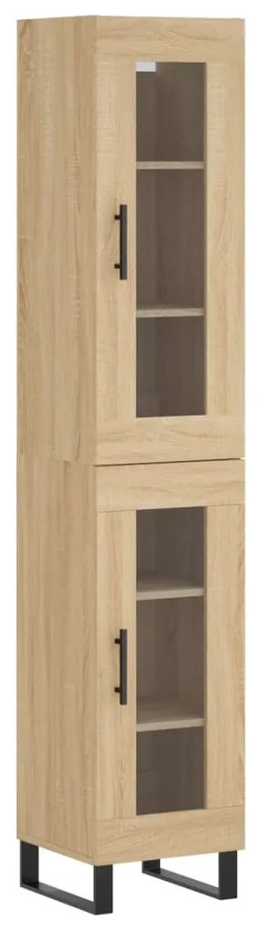 vidaXL Μπουφές Sonoma δρυς 34,5 x 34 x 180 εκ. από Επεξεργασμένο Ξύλο