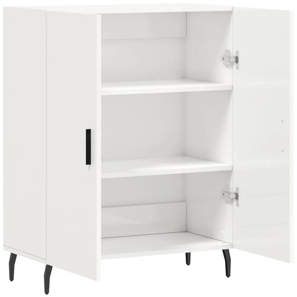vidaXL Ντουλάπι Γυαλιστερό Λευκό 69,5x34x90 εκ. Επεξεργασμένο Ξύλο