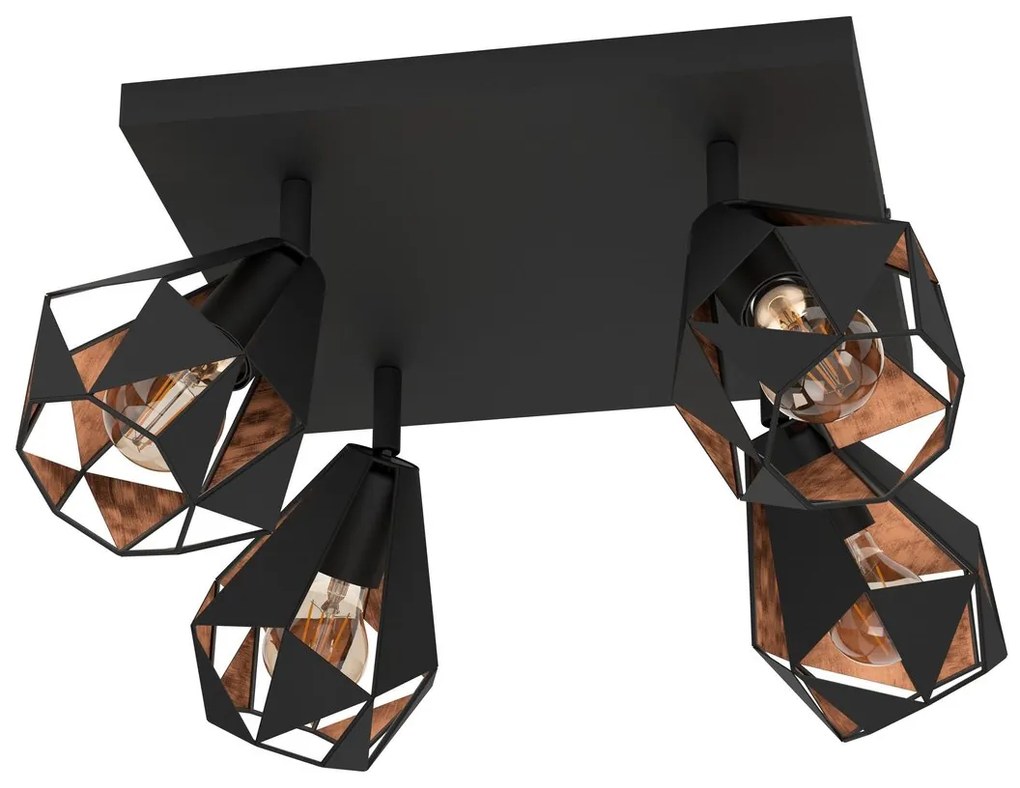Φωτιστικό Σποτ Eglo 43718 CARLTON 7 Μαύρο Ματ (Black Mat)|Χαλκός Ματ Χρώμα (Copper Coloured)