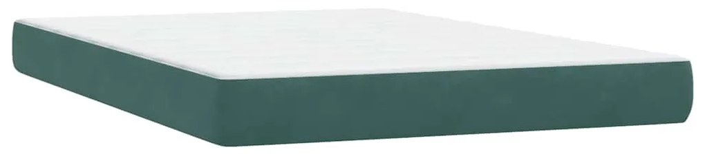 BOX SPRING ΚΡΕΒΑΤΙ ΜΕ ΣΤΡΩΜΑ ΣΚΟΥΡΟ ΠΡΑΣΙΝΟ 160X220CM ΒΕΛΟΥΔΙΝΟ 3317226