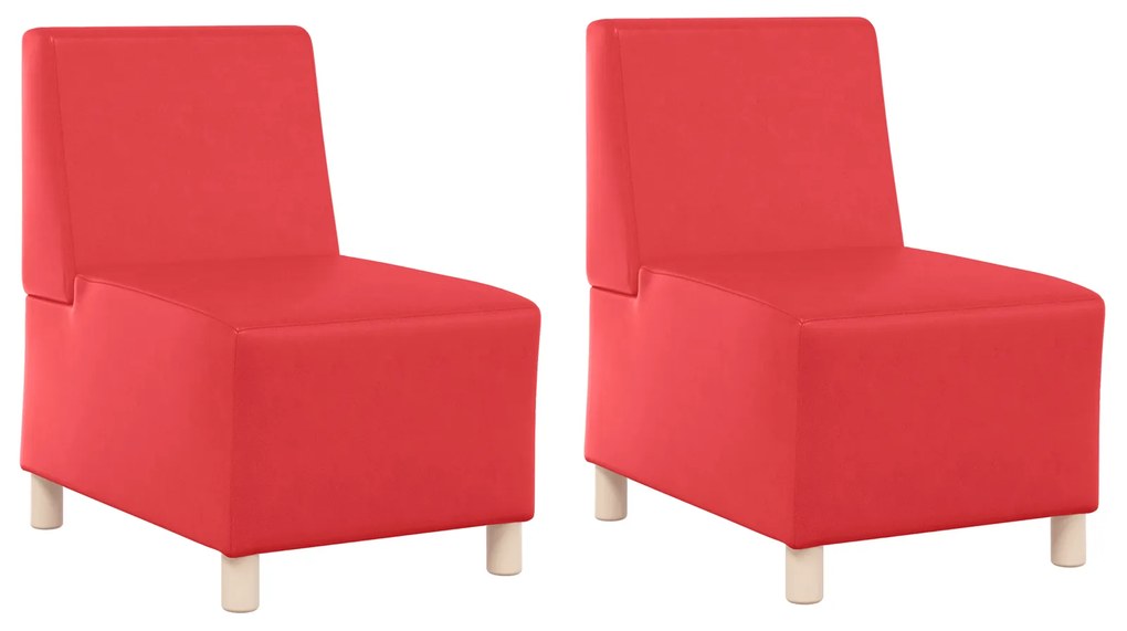 vidaXL Καναπέδες 2 pcs Κόκκινο 55 x 74 x 82 εκ. Τεχνητό δέρμα