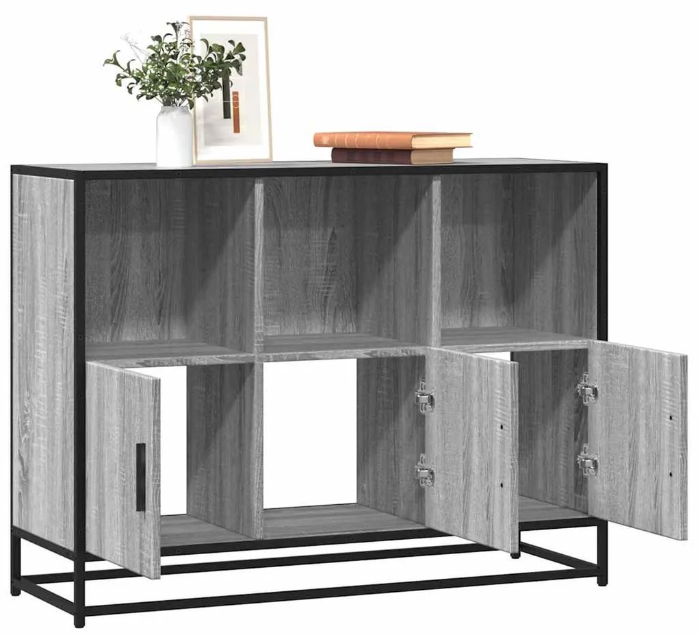 Sideboard Γκρι Sonoma 100x35x76 cm Ξύλινο μηχανουργικό ξύλο
