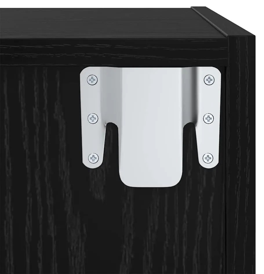 vidaXL Σετ επίπλου τηλεόρασης Επιτοίχιο 2 pcs Μαύρο 37 x 37 x 142,5 εκ