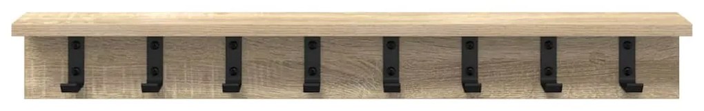 vidaXL Τοίχου Κρεμάστρα με ράφι Sonoma Δρυς 80 x 10.5 x 10.5 εκ