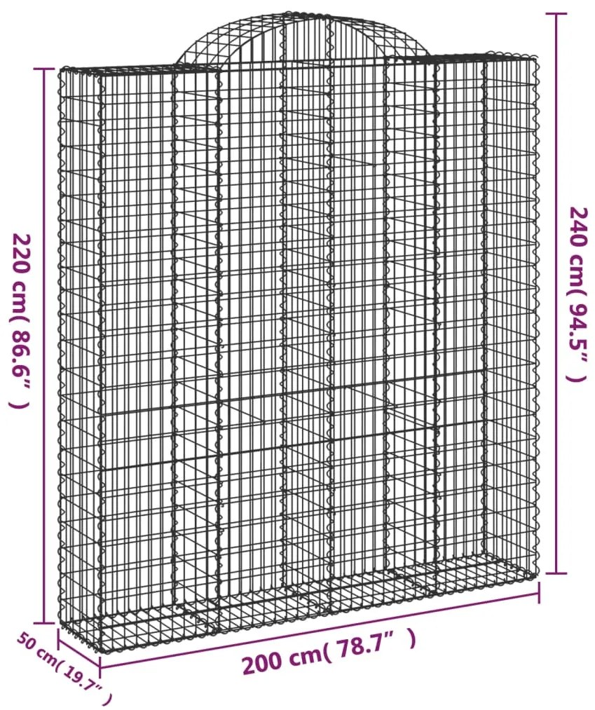 vidaXL Συρματοκιβώτια Τοξωτά 6 τεμ. 200x50x220/240 εκ. Γαλβαν. Ατσάλι