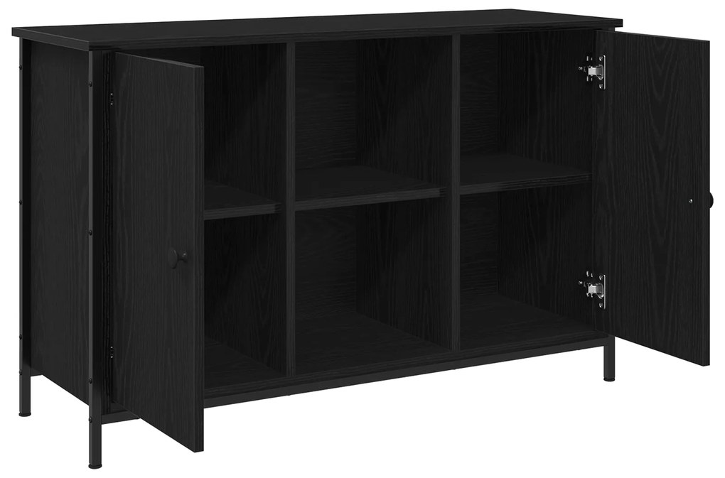 vidaXL ντουλάπι τηλεόρασης Μαύρης Δρυός 101x35x65 εκ Επεξεργασμένο Ξύλο και Χάλυβας