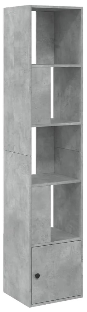 vidaXL Βιβλιοθήκη Γκρι Σκυροδέματος 40x36x189 εκ. Επεξεργ. Ξύλο