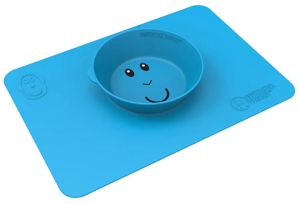 Δίσκος Εκπαίδευης Φαγητού Matchstick Monkey Anti-Slip Bowl Blue