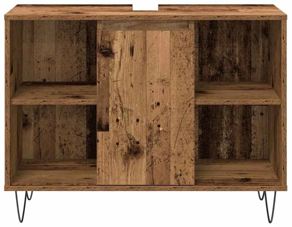 vidaXL Σετ Επίπλων Μπάνιου με πόρτα 3 pcs Παλιό Ξύλο 30 x 30 x 180 cm