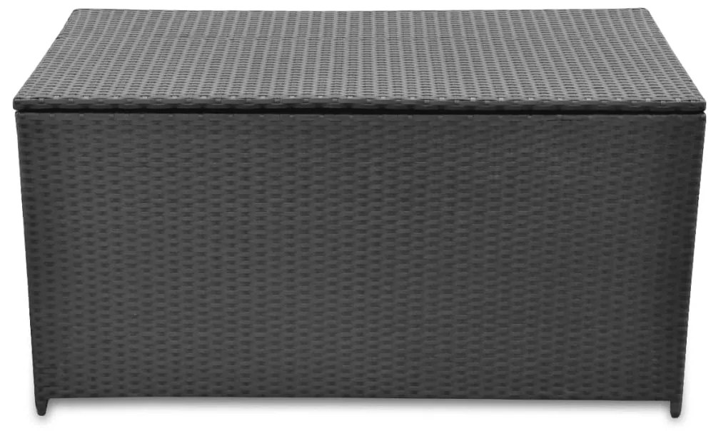 vidaXL Κουτί Αποθήκευσης Κήπου Μαύρο 120x50x60 εκ. από Συνθετικό Ρατάν
