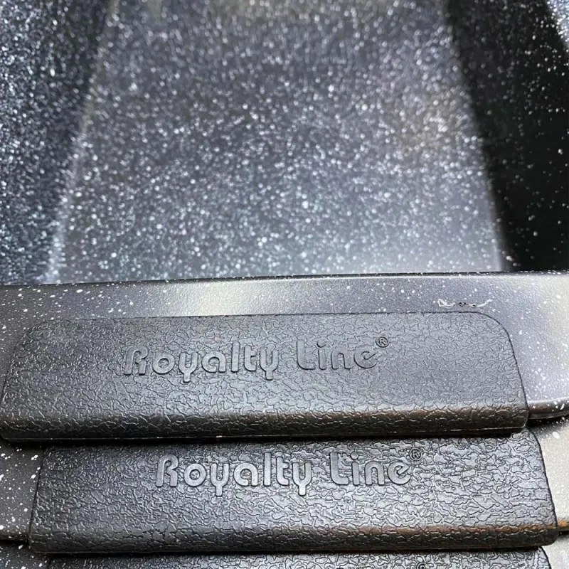 Σετ αντικολλητικά ταψιά  Royalty Line RL-CC3, 3 τμχ, Μαρμάρινη Επίστρωση, Λαβές Σιλικόνης, Μαύρο