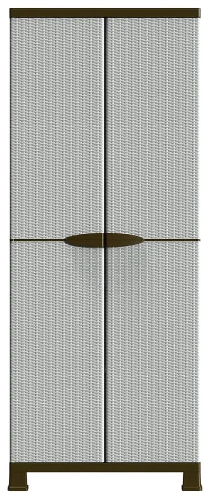 vidaXL Πλαστικό Ντουλάπι 68x39x171,5 εκ με Σχεδιασμό σε Στυλ Ρατάν