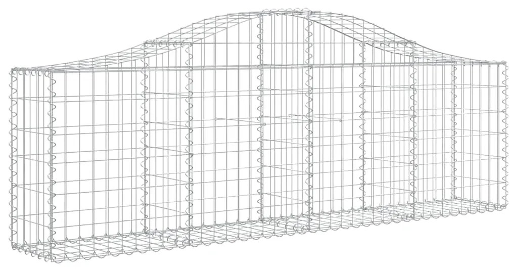 vidaXL Συρματοκιβώτια Τοξωτά 2 τεμ. 200x30x60/80 εκ. Γαλβαν. Ατσάλι