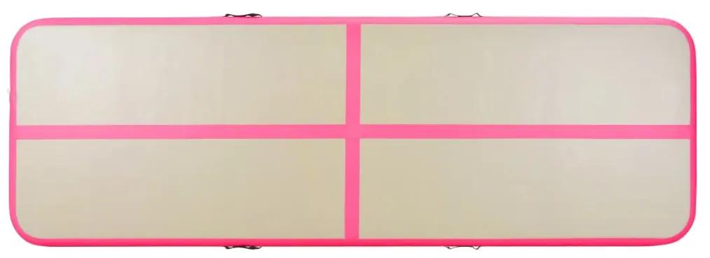 vidaXL Στρώμα Ενόργανης Φουσκωτό Ροζ 600 x 100 x 10 εκ. PVC με Τρόμπα