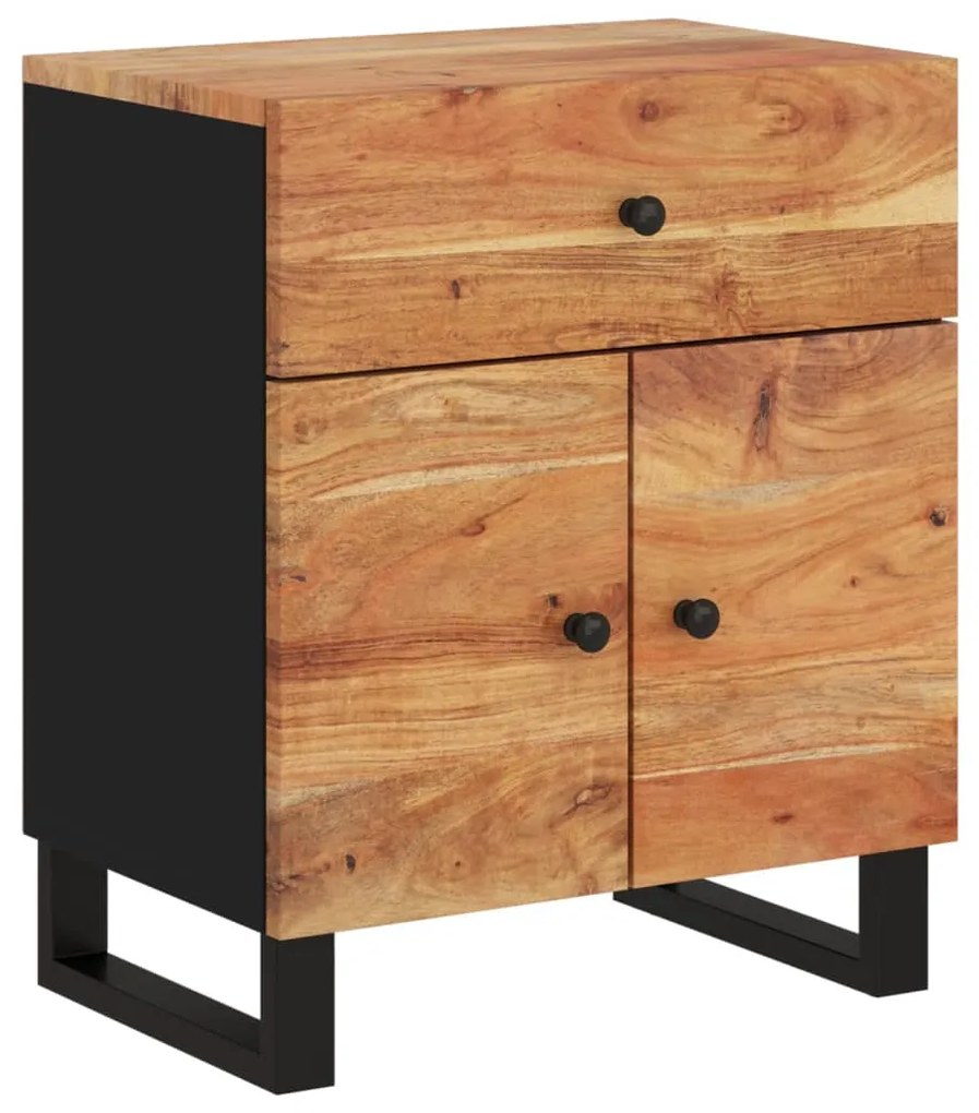 vidaXL Κομοδίνο 50 x 33 x 60 εκ. Μασίφ Ξύλο Ακακίας &amp; Επεξεργ. Ξύλο
