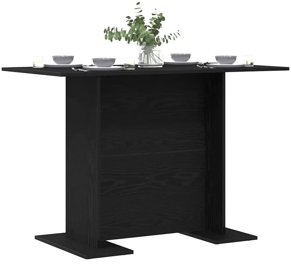 vidaXL Τραπεζαρία Μαύρη δρυς 110 x 60 x 75 cm Επεξεργασμένο ξύλο