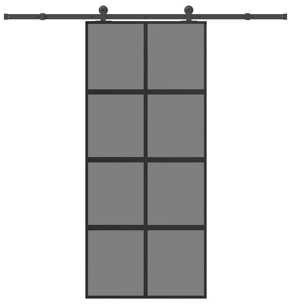 vidaXL Συρόμενη πόρτα με σετ υλικού 90x205 cm από γυαλί και αλουμίνιο