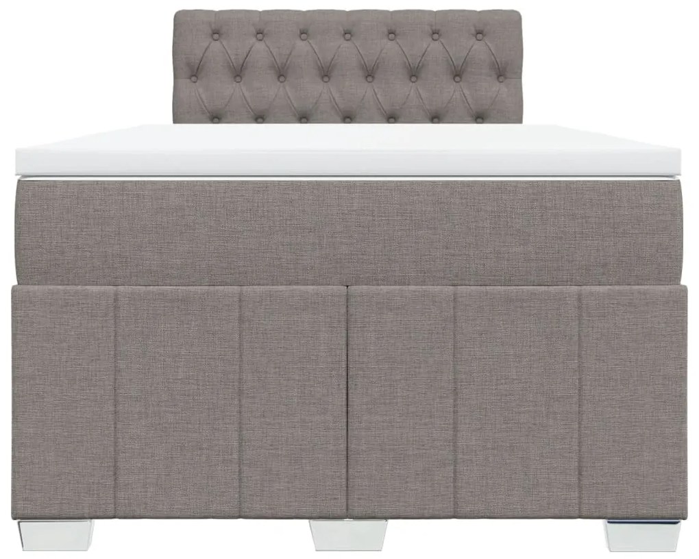 Κρεβάτι Boxspring με Στρώμα Taupe 120x190 εκ. Υφασμάτινο - Μπεζ-Γκρι