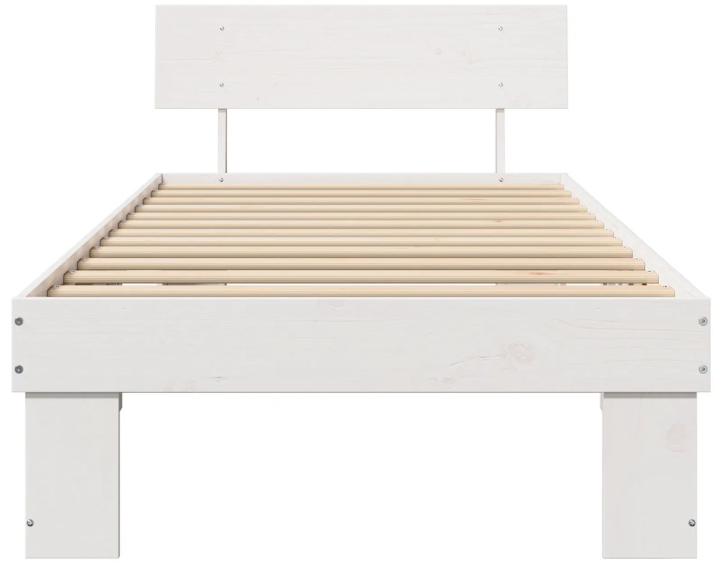 vidaXL Σκελετός Κρεβατιού Λευκό 90 x 190 cm Συμπαγές ξύλο πεύκου