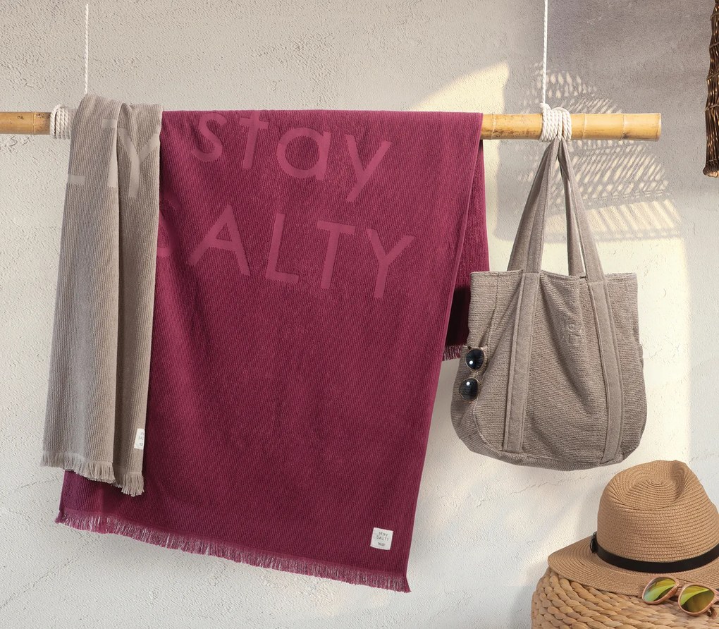 Πετσέτα Θαλάσσης Ζακάρ Stay Salty Berry 90x170 Nef-Nef Homeware