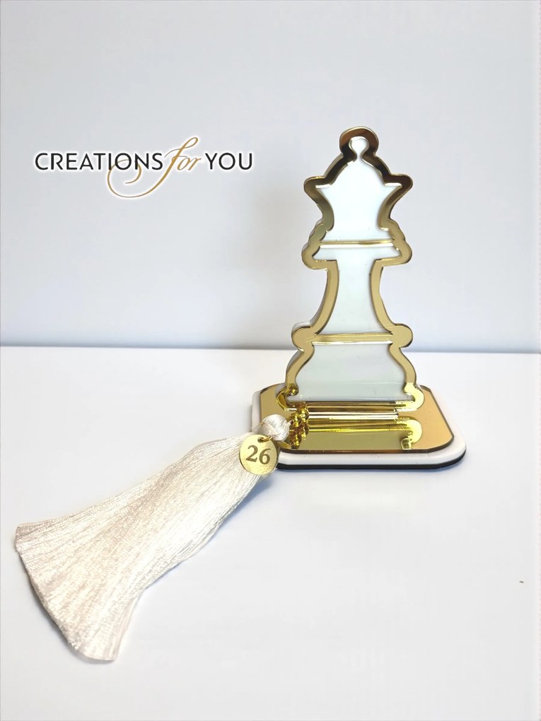 Επιτραπέζιο γούρι βασίλισσα σκακιού χρυσό