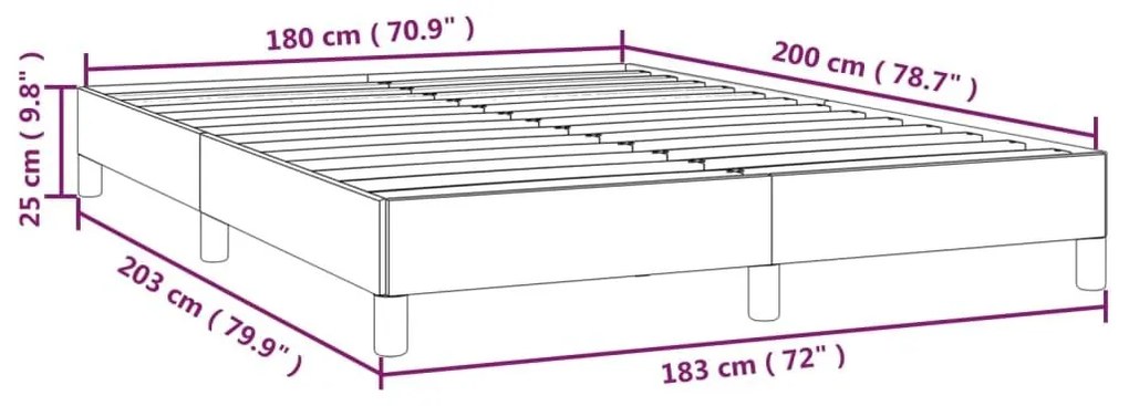 Σκελετός Κρεβατιού Χωρίς Στρώμα Taupe 180x200 εκ. Υφασμάτινο - Μπεζ-Γκρι