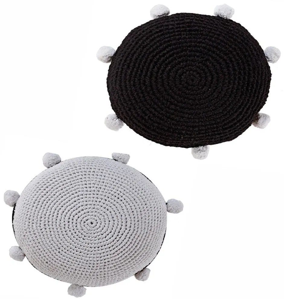 Μαξιλάρι Διακοσμητικό (Με Γέμιση) Casa 2323-19 Black-White Kentia 45X45 Cotton,Jute