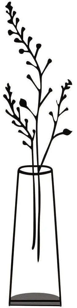 Διακοσμητικό Επιτραπέζιο Flowerpot 565TNL1161 12x50cm Black Aberto Design Metal