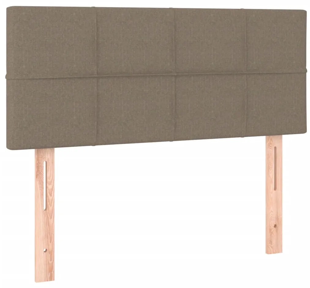 Κρεβάτι Boxspring με Στρώμα &amp; LED Taupe 120x190 εκ. Υφασμάτινο - Μπεζ-Γκρι