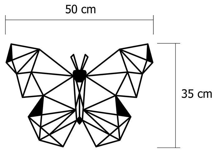 Διακοσμητικό τοίχου Butterfly Megapap μεταλλικό χρώμα μαύρο 50x3x35εκ. - GP037-0126 - GP037-0126