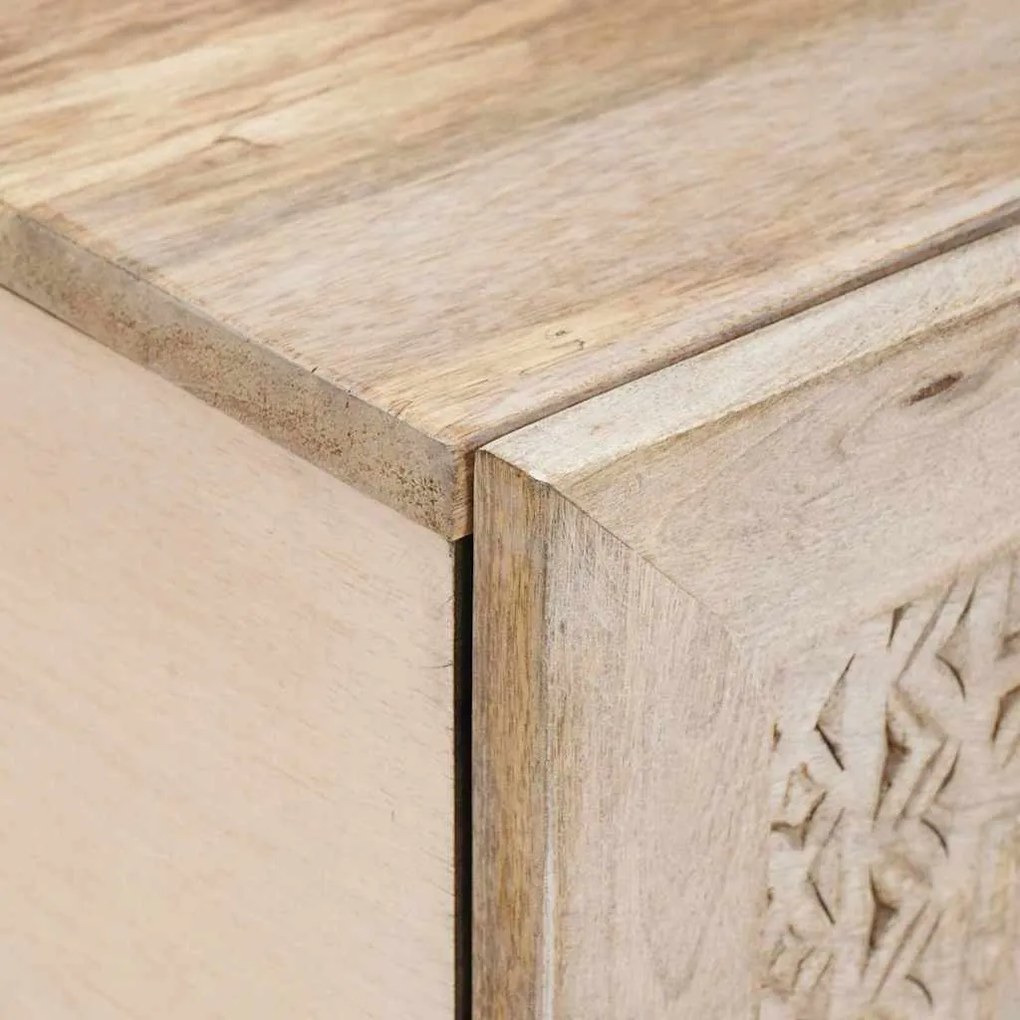 vidaXL Τραπεζάκι σαλονιού Μπεζ 80 x 50 x 40 cm Μασίφ ξύλο μάνγκο