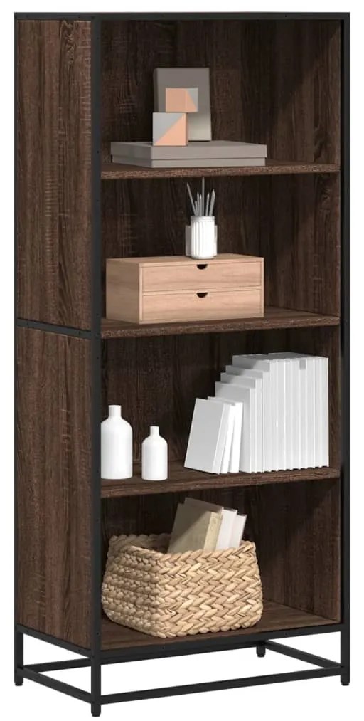 Βιβλιοθήκη καφέ δρυς 60x35x139 cm Ξύλινη κατασκευή