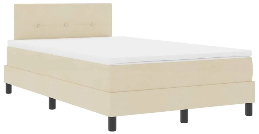 vidaXL Κρεβάτι box spring με στρώμα με στρώμα Κρεμ 120 x 190 cm ύφασμα
