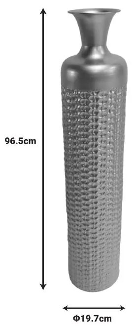 Διακοσμητικό βάζο Perikl Inart μέταλλο σε χρυσή απόχρωση Φ19.7x96.5εκ 19.7x19.7x96.5 εκ.