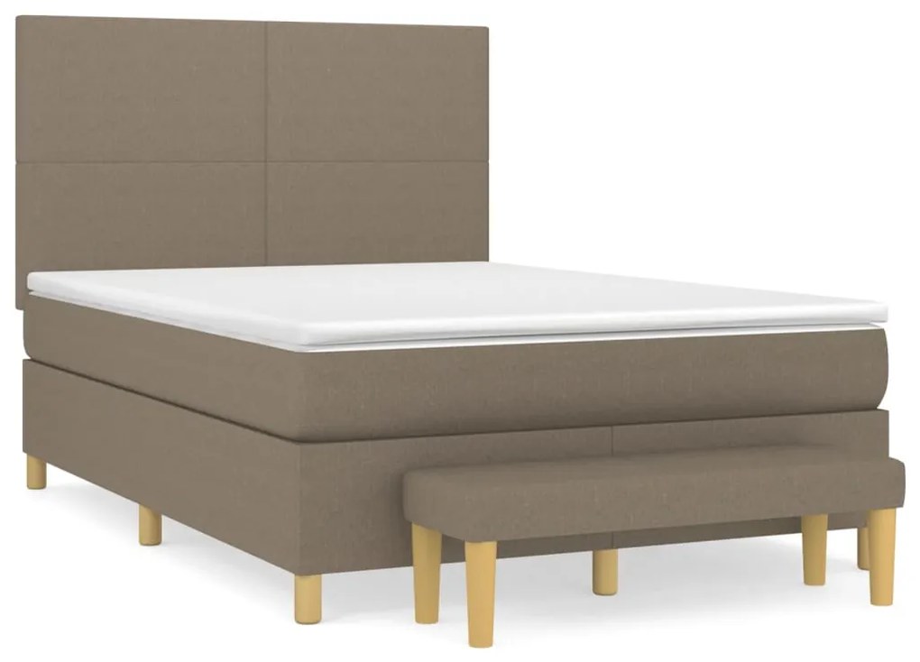 ΚΡΕΒΑΤΙ BOXSPRING ΜΕ ΣΤΡΩΜΑ TAUPE 140X200 ΕΚ. ΥΦΑΣΜΑΤΙΝΟ 3137001