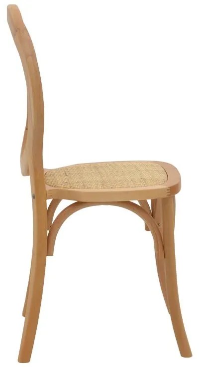 Καρέκλα Camil φυσικό ξύλο οξιάς-φυσικό rattan 45x50x94εκ