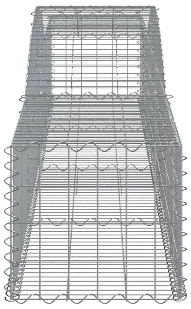 Συρματοκιβώτια Τοξωτά 6 τεμ. 400x50x40/60 εκ. Γαλβαν. Ατσάλι - Ασήμι