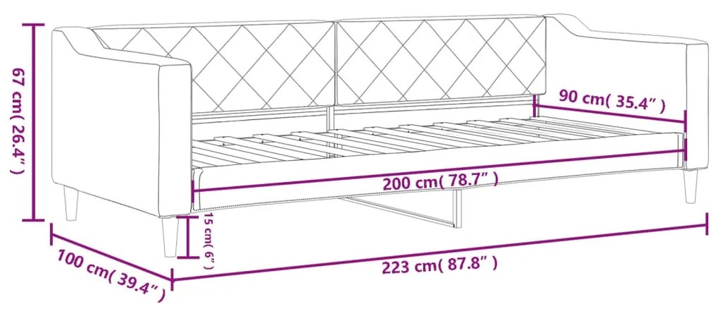 ΚΑΝΑΠΕΣ ΚΡΕΒΑΤΙ ΜΑΥΡΟΣ 90 X 200 ΕΚ. ΥΦΑΣΜΑΤΙΝΟΣ 354163