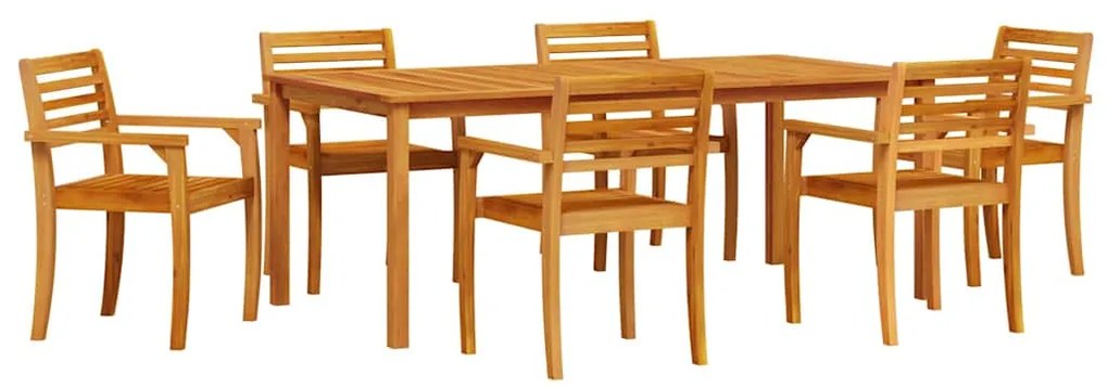 vidaXL Σέτ φαγητού για κήπο 9 pcs Καφέ Μασίφ ξύλο ακακίας