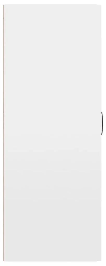 Ντουλάπι Κρεμαστό Γυαλ. Λευκό 69,5x34x90 εκ. Επεξεργασμένο Ξύλο - Λευκό