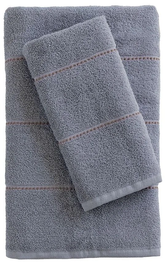 Πετσέτες Cler (Σετ 3τμχ) Grey Palamaiki Towels Set 70x140cm 100% Βαμβάκι