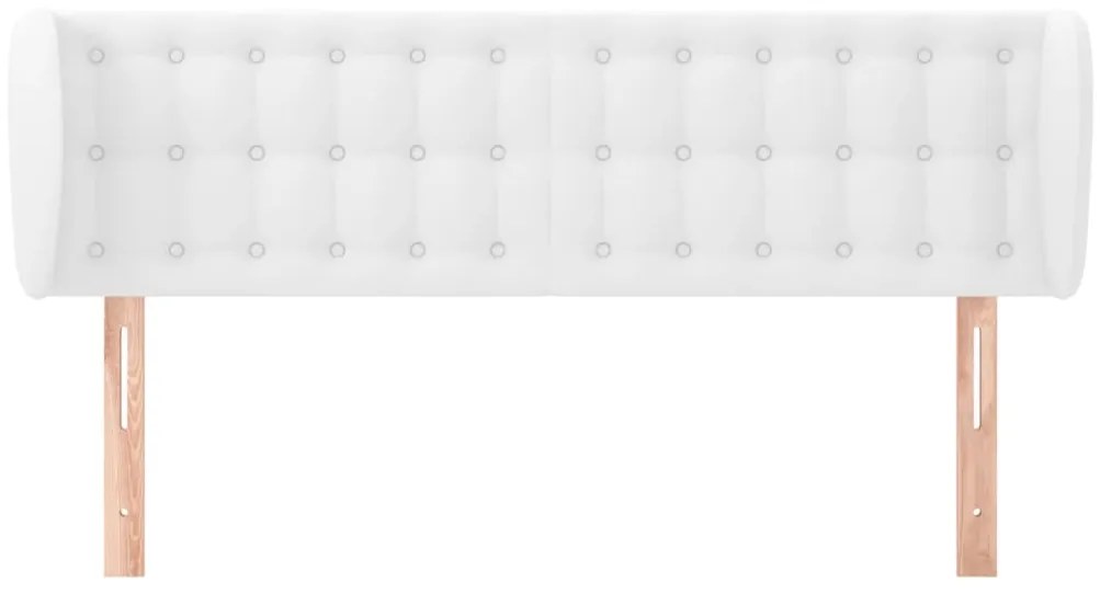 vidaXL Κεφαλάρι με Πτερύγια Λευκό 147 x 23 x 78/88 εκ. Συνθετικό Δέρμα