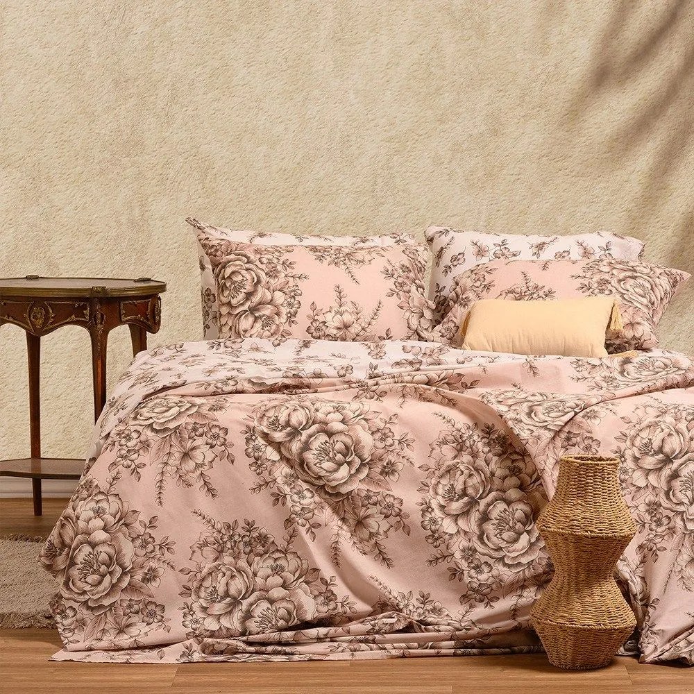 Σεντόνια Zane Με Λάστιχο (Σετ 4τμχ) Beige Melinen Queen Size 160x232cm 100% Βαμβάκι