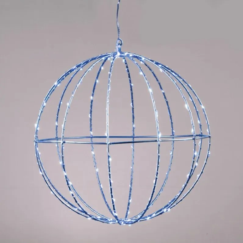 Διακοσμητικό LED 3D Silver Ball-Διάμετρος: 30 εκ.-Blue