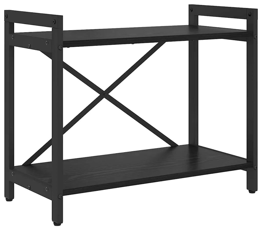 vidaXL Ράφι Βιβλίων Μαύρη Οξυά 60 x 30 x 50 εκ. Επεξεργασμένο ξύλο