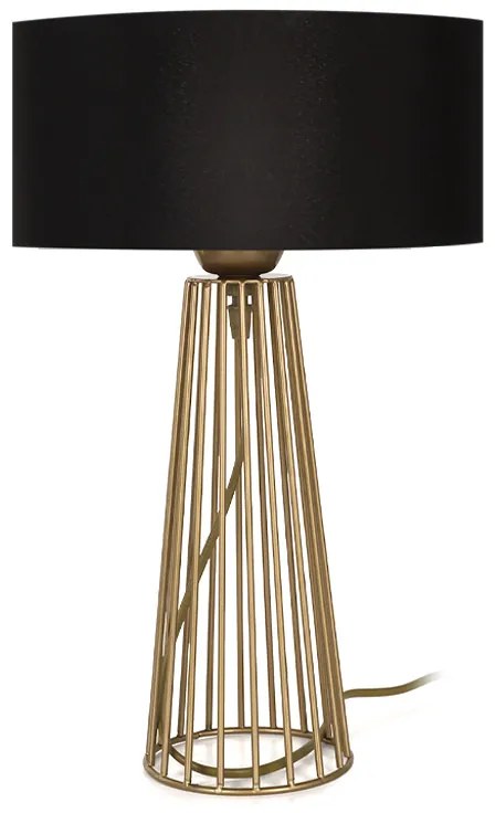 Φωτιστικό επιτραπέζιο Filip Megapap E27 μεταλλικό - υφασμάτινο χρώμα χρυσό - μαύρο 25x25x45εκ.