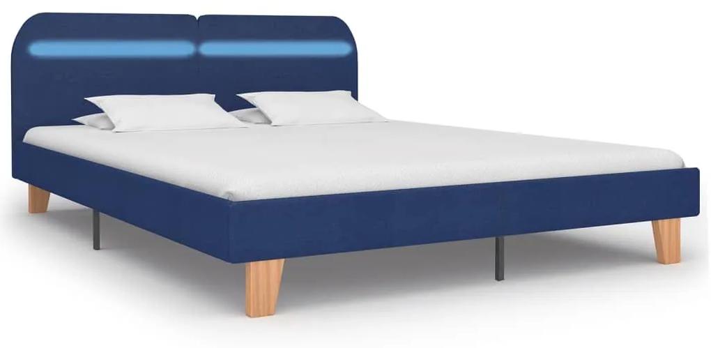 Πλαίσιο Κρεβατιού με LED Μπλε 180 x 200 εκ. Υφασμάτινο - Μπλε